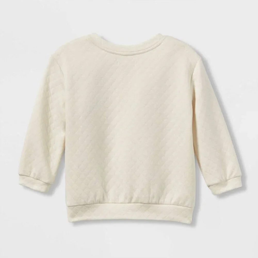 Grayson Collective - Toddler Quilted Sweatshirt - Off- White 4T UNISEX